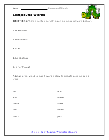 Creating Sentences Worksheet