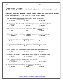 Use Clues Worksheet