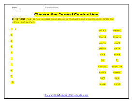 Correction Worksheet