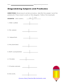 Subjects and Predicate Worksheet