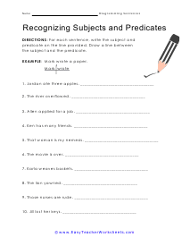 Recognizing Worksheet