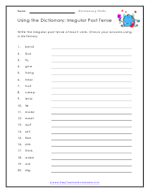 Past Tense Worksheet