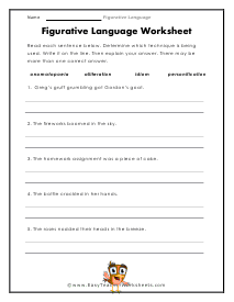 Onomatopoeia Worksheet