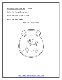 Following Directions Worksheets