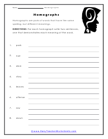 Pairs of Words Worksheet