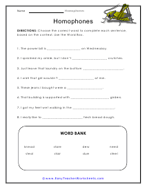 Bank Worksheet