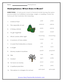 Meaning Worksheet