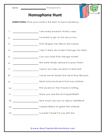 Hunt Worksheet