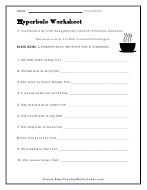 For Emphasis Worksheet