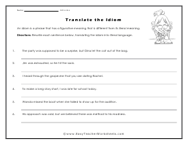 Translate Worksheet