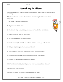 Speaking Worksheet