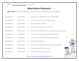 Sentence Type Worksheet