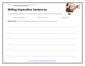 Sentence Writing Worksheet