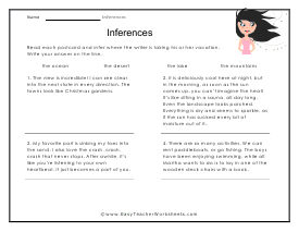 Postcard Worksheet