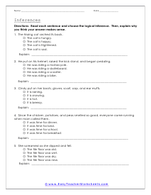 Explanation Worksheet