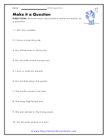 Make it a Question Worksheet