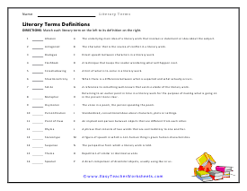 Literary Terms Worksheets
