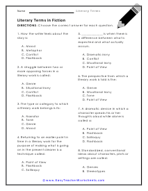 Fiction Worksheet