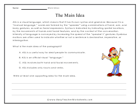 ASL Reading Sheet