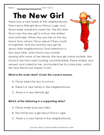 New Girl Worksheet