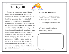 Main Idea Worksheets