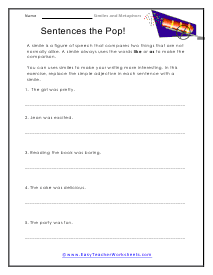 Sentence Worksheet