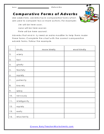 Comparative Worksheet