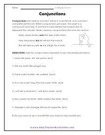 Free FANBOYS Conjunction Worksheet