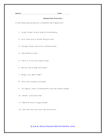 Exercise 3 Worksheet