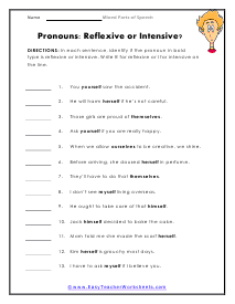 Reflexive or Intensive Worksheet