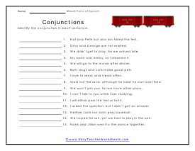 Conjunction Worksheet