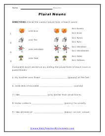 Plural Form Worksheet