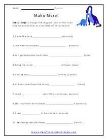 Noun Worksheet