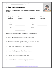 Rewriting Objects Worksheet
