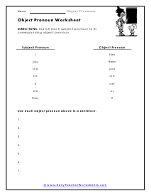 Matching Worksheet