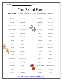 Plural Form Worksheet