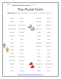 Plural Noun Worksheet