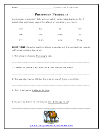 Belongs To Me Worksheet