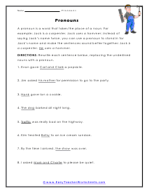 Pronoun Worksheet