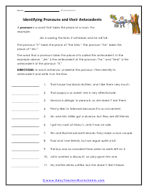 Antecedents Practice Worksheet