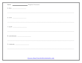 Indefinite Pronoun #2 Worksheet