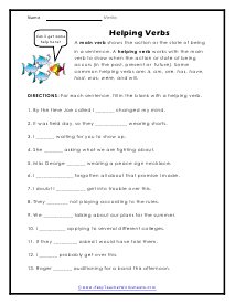 Verb Worksheet