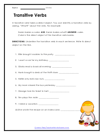 Transitive Worksheet