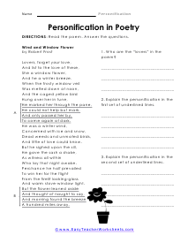 Poetry Worksheet