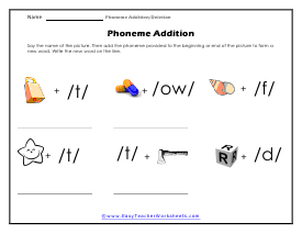 Adding Phonemes Worksheet