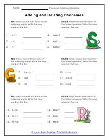 Addition/Deletion Worksheet