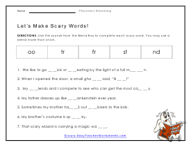 Scary Worksheet