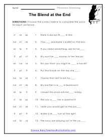 The End Worksheet