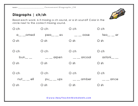 ch/sh Worksheet