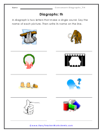 -th Digraph Worksheet